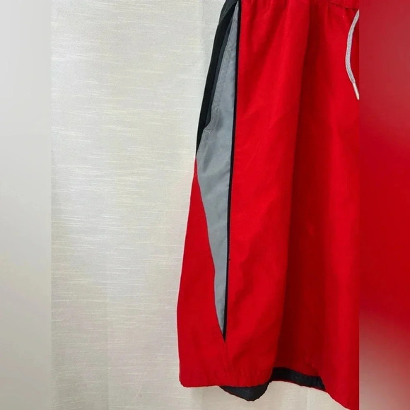 Nike Board Shorts Swim Trunks Flat Front Bright Red Swoosh - Picture 4 of 6